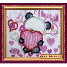 АМА-126 Мишка и сердечки. Набор для вышивки бисером Абрис Арт