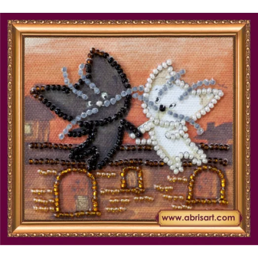 АМА-123 Коты в полёте. Набор для вышивки бисером Абрис Арт