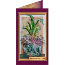АО-089  Набор-открытка Цветы в подарок-2. Набор-открытка для вышивки бисером Абрис Арт