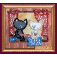 АМА-122 Коты за чаем. Набор для вышивки бисером Абрис Арт