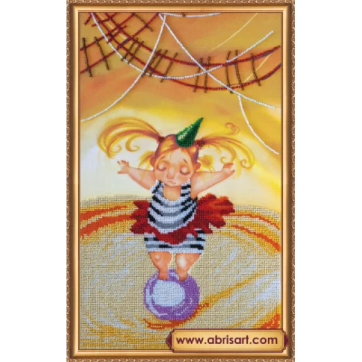 АВ-380 Девочка на шаре. Набор для вышивки бисером. Абрис Арт