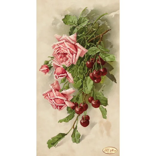 ТК-019 Букет с вишнями. Схема для вышивки бисером Тела Артис