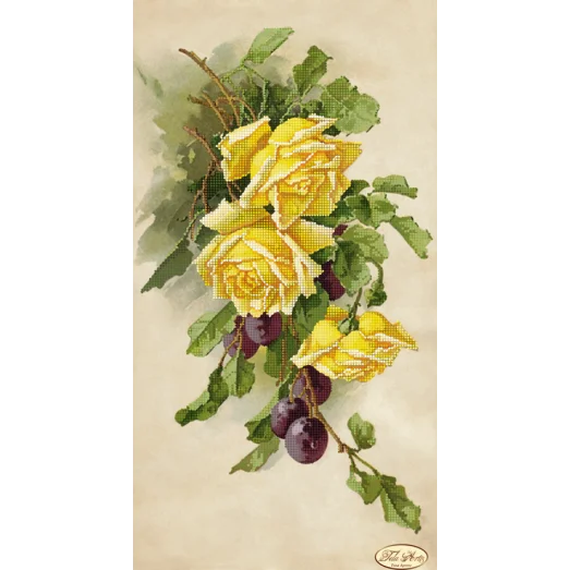 ТК-020 Букет со сливами. Схема для вышивки бисером Тела Артис