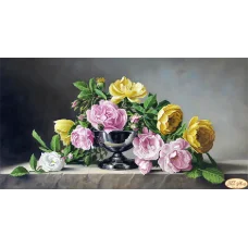 ТК-071 Розы и камень. Схема для вышивки бисером Тела Артис