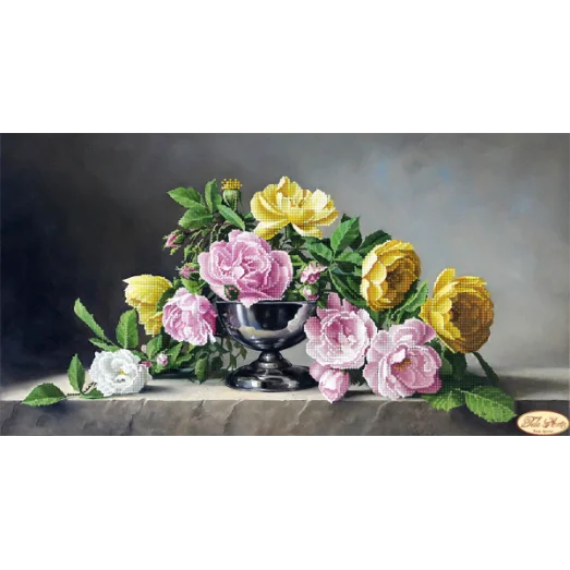 ТК-071 Розы и камень. Схема для вышивки бисером Тела Артис