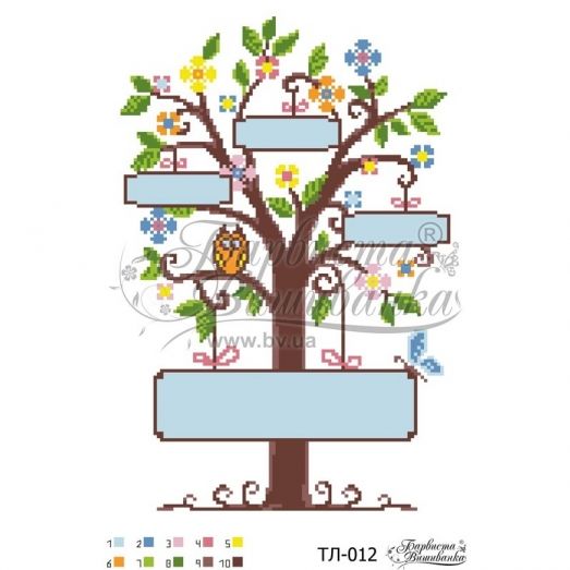 ТЛ-012 Метрика для мальчика Деревце. Схема для вышивки бисером Барвиста Вишиванка
