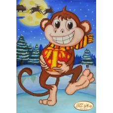 ТМ-056 Обезьянка с подарком. Схема для вышивки бисером Тела Артис