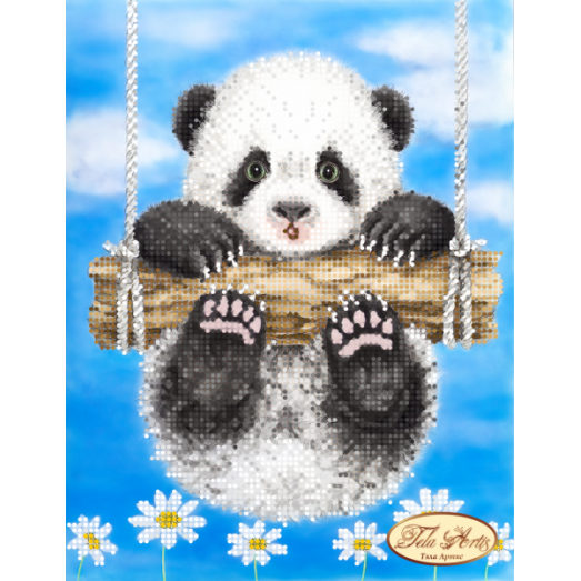 ТМ-096 Ромашковая панда. Схема для вышивки бисером Тела Артис