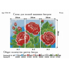 ТМ-010 Розы. Модульная картина для вышивки бисером. Фея Вышивки