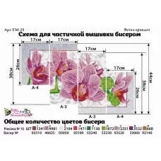 ТМ-025 Ветка орхидеи. Схемы для вышивки бисером. ТМ Фея Вышивки