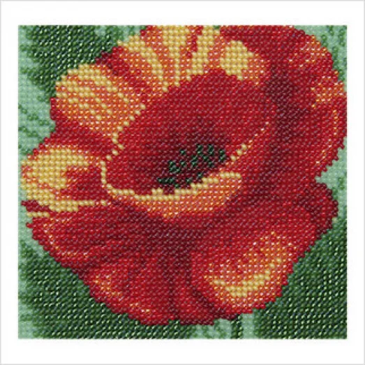 ТН-0350 Красный мак. Набор для вышивки бисером ТМ ВДВ