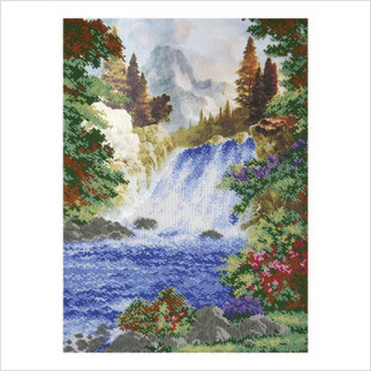 ТН-0359 Горный водопад. Набор для вышивки бисером ТМ ВДВ