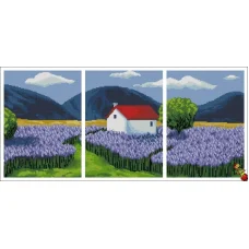 ПКТ-4073 Триптих. Поле лаванды. Схема для вышивки бисером Феникс