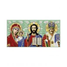 А4-И-501 Триптих Иисус - Казанская - Николай. Схема для вышивки бисером ТМ Acorns