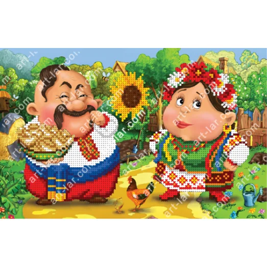БИС-4416-1  Ой кум до кумы (с варениками). Схема для вышивки бисером Арт Лар 