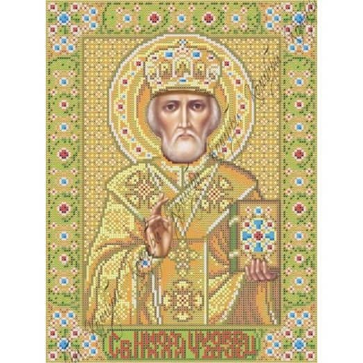 ИК3-0256 Святой Николай Чудотворец в короне. Схема для вышивки бисером Феникс