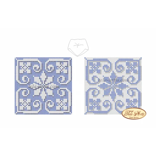 В-005 Бискорню "Голубая снежинка". Схема для вышивки бисером Тела Артис