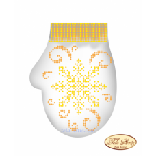 В-021 Варежка "Золотая снежинка". Схема для вышивки бисером Тела Артис