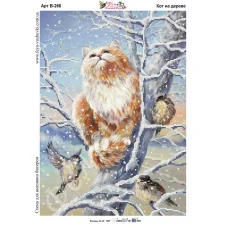 В-266 Кот на дереве. Схема для вышивки бисером Фея Вышивки