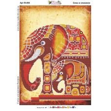В-464 Слон и слонёнок. Схема для вышивки бисером Фея Вышивки