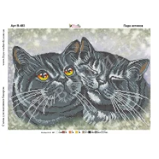 В-483 Пара котиков. Схема для вышивки бисером Фея Вышивки