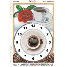 В-500 Часы Кофе и роза. Схема для вышивки бисером Фея Вышивки