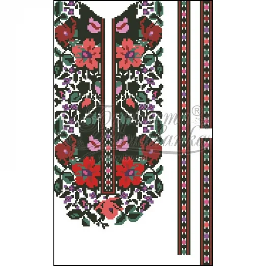 ВД-036 Бисерная заготовка вставка белая. Барвиста вишиванка, атлас