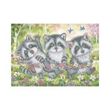 А3-К-1171 Веселые Енотики. Схема для вышивки бисером ТМ Acorns