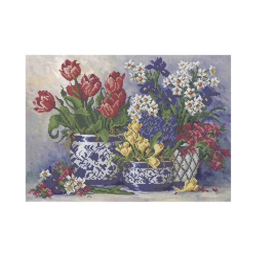 А3-К-616 Весенние цветы. Схема для вышивки бисером ТМ Acorns