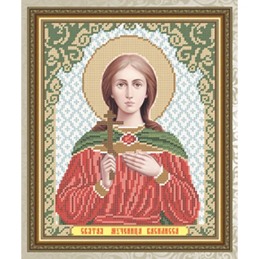 VIA-4120 Святая Мученица Василисса. Схема для вышивки бисером. АртСоло 