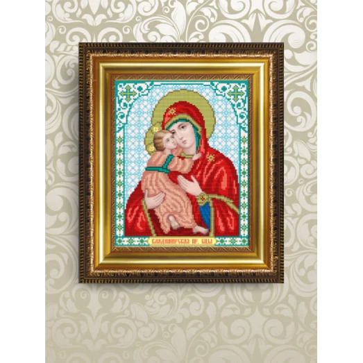 VIА-4205 Пресвятая Богородица Владимирская. Схема для вышивки бисером. АртСоло