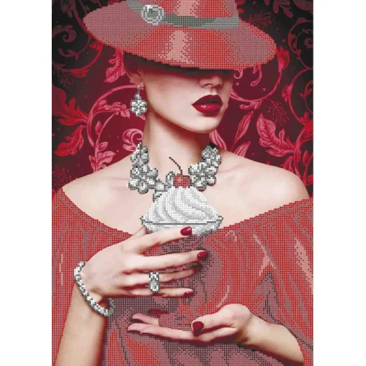 А3-К-1150 Вишневая леди. Схема для вышивки бисером ТМ Acorns