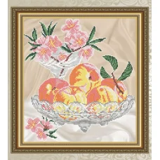 VКA-4706 Персики в хрустале. Схема для вышивки бисером. АртСоло