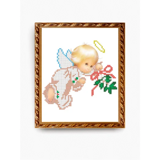 VКA-5010 Ангелочек с веточкой. Схема для вышивки бисером. АртСоло