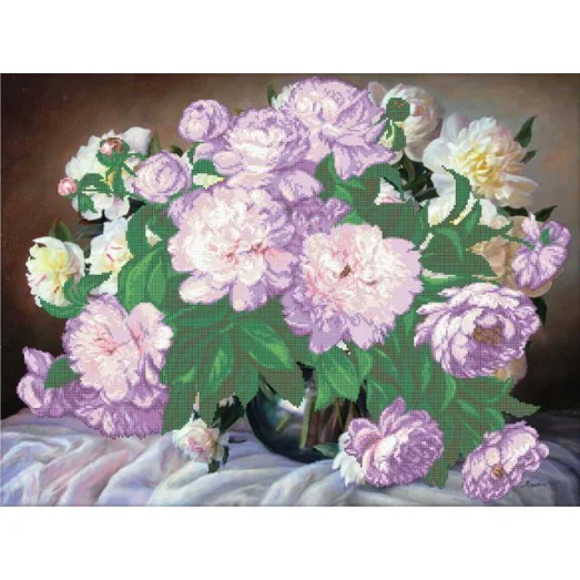 ВКД-05 Нежность пионов. Схема для вышивки бисером. Княгиня Ольга