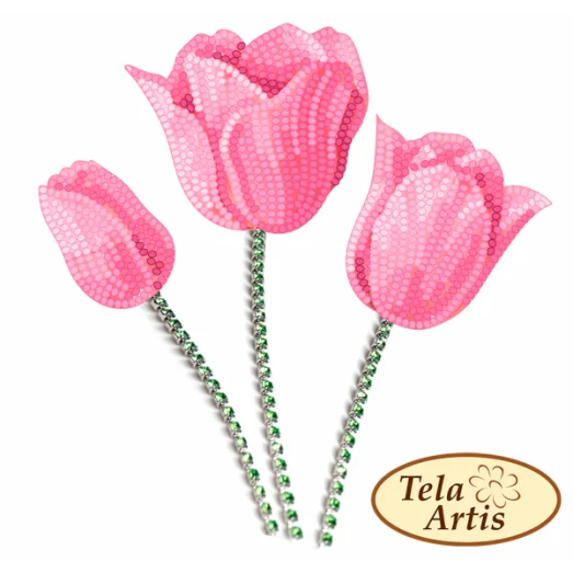 ВЛ-024 Букет тюльпанов. Заготовка для вышивки украшения Тела Артис