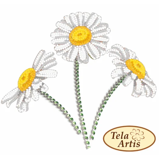 ВЛ-026 Букет ромашек. Заготовка для вышивки украшения Тела Артис