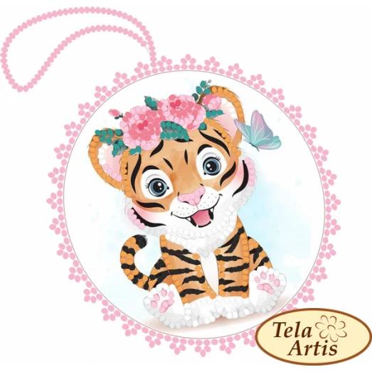 ВЛ-032 Тигренок в розочках. Заготовка для вышивки игрушки. Тела Артис