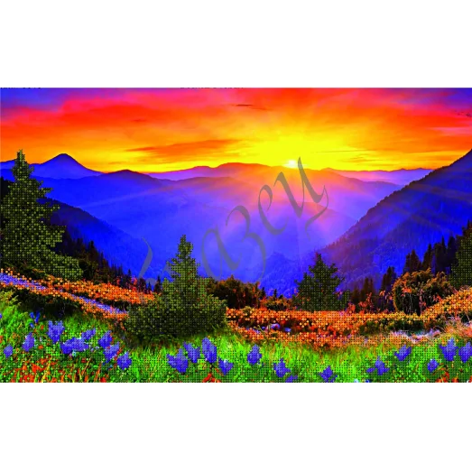 КМР-3015 Восход в горах. Схема для вышивки бисером Краина Моих Мрий