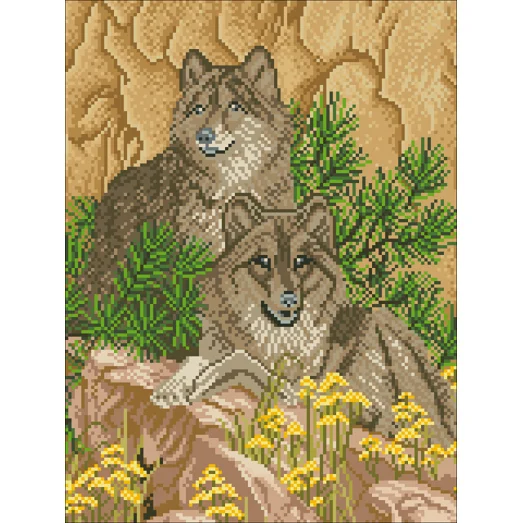 ДМм Волки (малые). Схема для вышивки бисером БС Солес