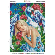 ВП-304 Девушка и лебедь. Схема для вышивки бисером Фея Вышивки