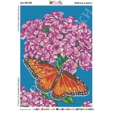 ВП-399 Бабочка и цветы. Схема для вышивки бисером Фея Вышивки
