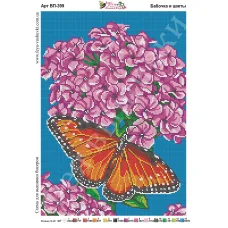 ВП-399 Бабочка и цветы. Схема для вышивки бисером Фея Вышивки