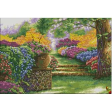 ФПК-2111 Лестница в цветущем парке. Схема для вышивки бисером Феникс