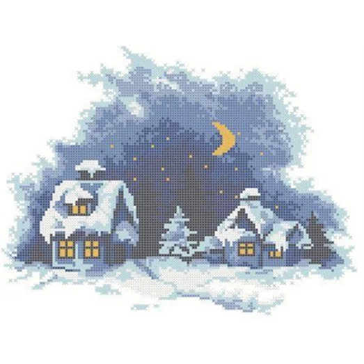 СКМ-118 Заснеженные хатки. Схема для вышивки бисером. Княгиня Ольга