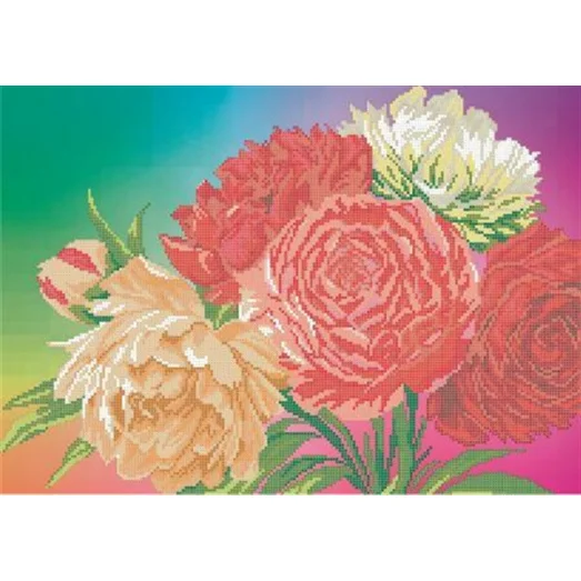 СКВ-128 Пионы. Схема для вышивки бисером. Княгиня Ольга