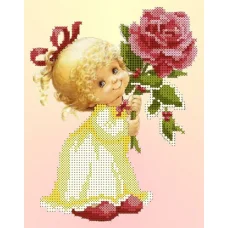 СД-214 Девочка с розой. Схема для вышивки бисером. Княгиня Ольга