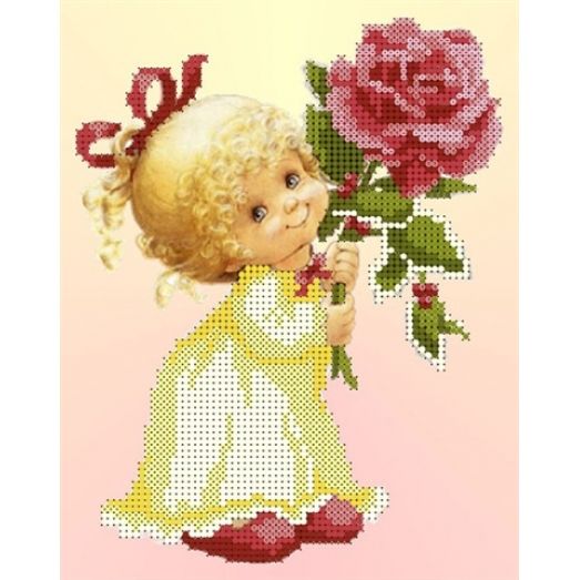 СД-214 Девочка с розой. Схема для вышивки бисером. Княгиня Ольга