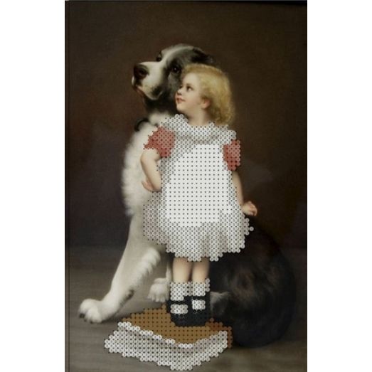 СД-230 Девочка с собакой. Схема для вышивки бисером. Княгиня Ольга