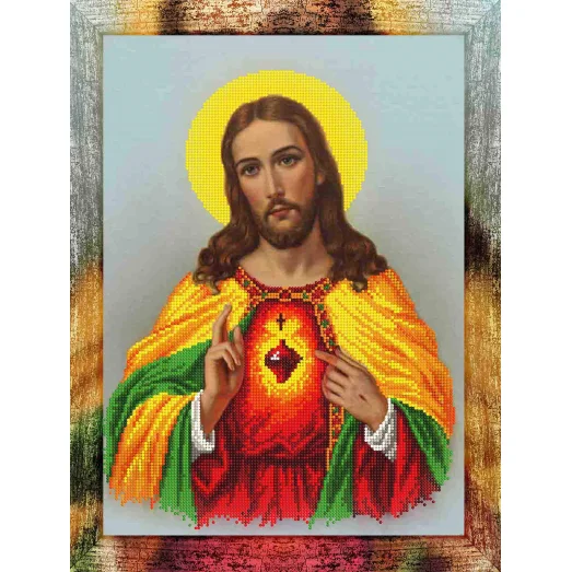 SI-239(А3) ХОЛСТ. Святое сердце Иисуса. Схема для вышивки бисером СвитАрт